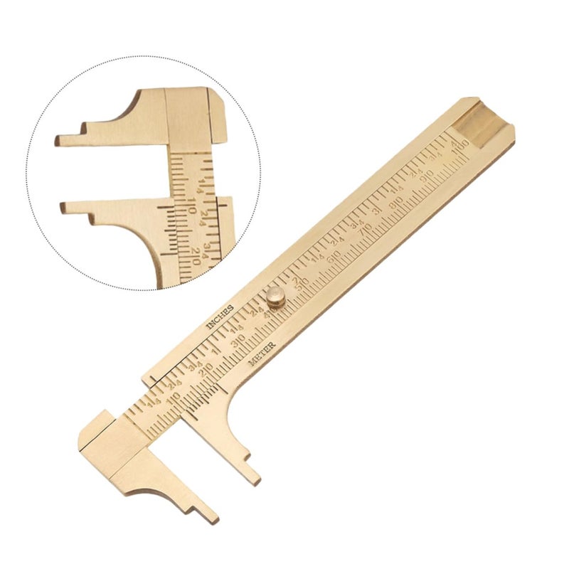 Mini Brass Vernier Caliper 2PCS Sliding Ruler Double Scale Pocket Gauge For Jewelry Beads Wire Measurement - Image 4