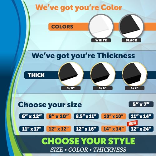 Mega Format Expanded PVC Sheet - 12" X 12" Sintra Rigid Plastic Sheet, PVC Board, Black Plastic Board - 1/4" 6mm Thick (1 Pack) - Black - Image 3