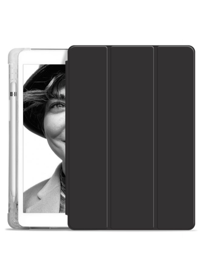 eGreen99 for Samsung Galaxy Tab S10 FE / S10 Lite / S9 / S9 FE Case Cover,Transparent Airbag For Anti Drop, Tablet Protective Cover, Triple Fold Multi Angle Design, Automatic Wake-up/sleep, Soft Leather，Black - Image 4