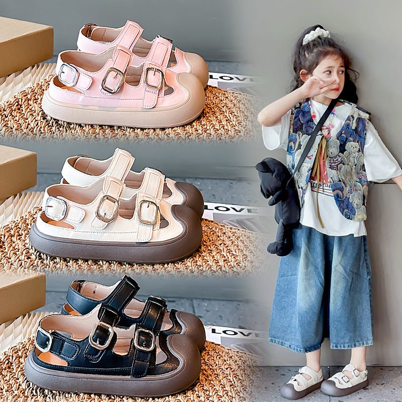 Girls' Closed-Toe Beach Sandals 2025 Soft-Soled Casual Toddler Shoes Breathable Sandals For Boys And Girls Trendy - Image 4