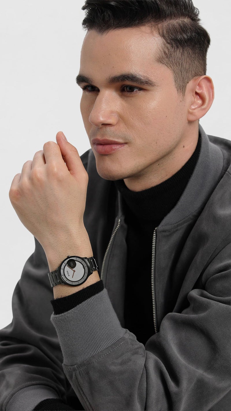 EDGE Titan Metal Quartz Analog Black Dial Black Stainless Steel Strap Watch for Men - NT1843NM03 - Image 2