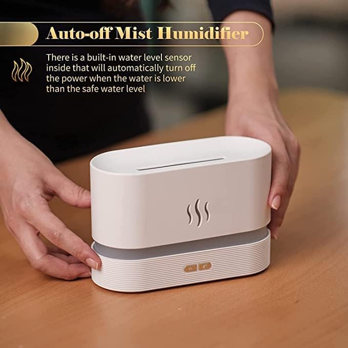 FIRAWER Aromatherapy Flame Light Quiet Mist Humidifiers Aroma Air Diffusers with Auto ShutOff Protection Mini Flame Light Humidifier Atomization Auto Shut Off Night Light Humidifier - Image 4