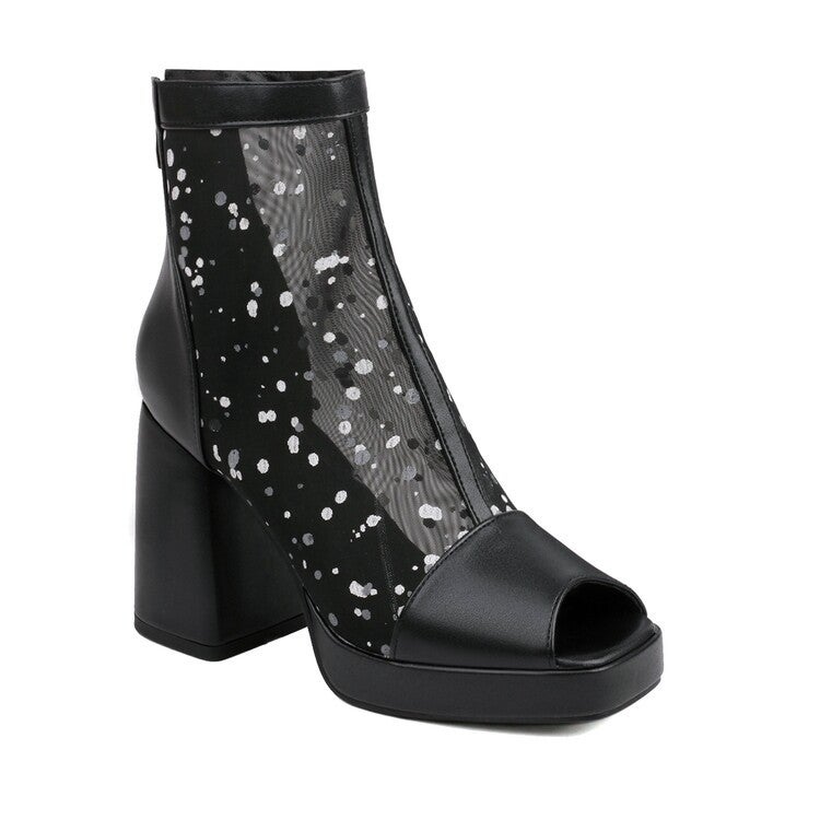 Peep Toe Sandals Square Toe High Heel Large Size Women'S Shoes Summer Water Platform Sandals 5707 - Image 4