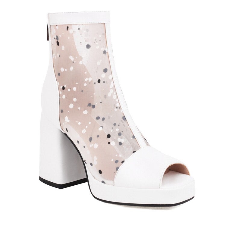 Peep Toe Sandals Square Toe High Heel Large Size Women'S Shoes Summer Water Platform Sandals 5707 - Image 3