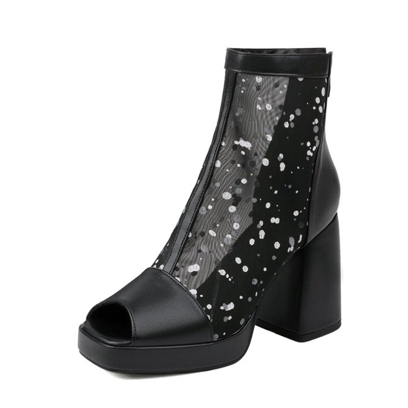 Peep Toe Sandals Square Toe High Heel Large Size Women'S Shoes Summer Water Platform Sandals 5707 - Image 2