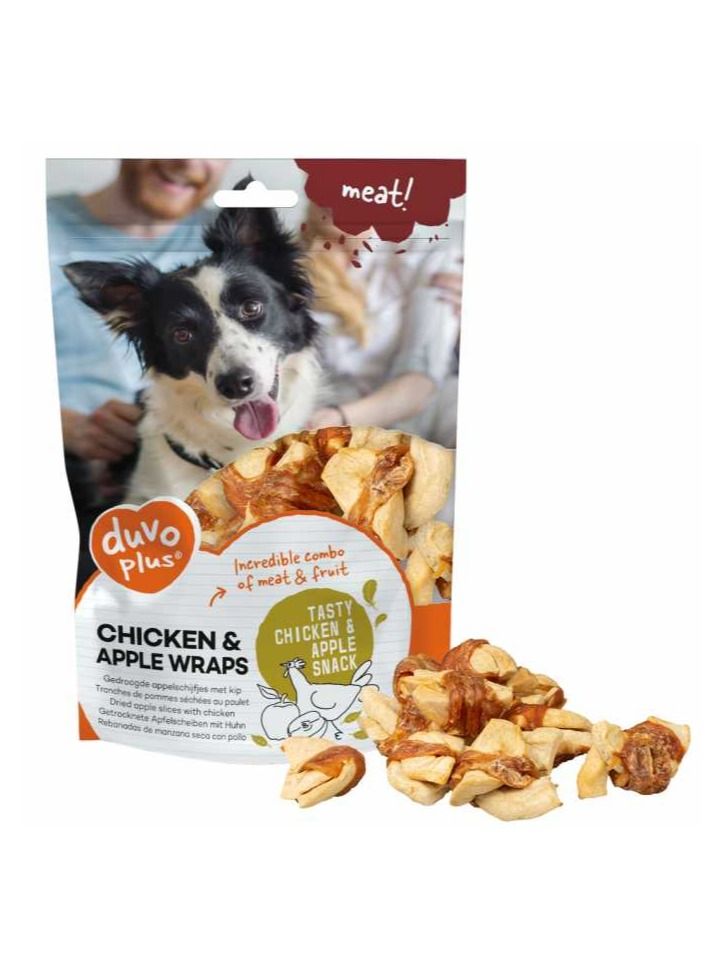 Duvo + Dog Food Meat! Chicken & Apple Wraps 100g - 10 Pcs - Image 1