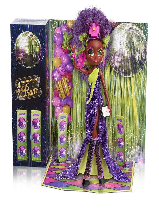 Hairdorables Hairmazing Prom Perfect Fashion Dolls, Kayli, Black and Purple Hair, Kids Toys for Ages 3 Up by Just Play - Image 2