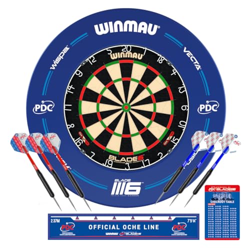 Winmau PDC Blade 6 Dartboard Surround Set Professional Darts Accessories Includes Blade 6 Dart Board Surround 2 Sets of Precision Darts More - Image 1