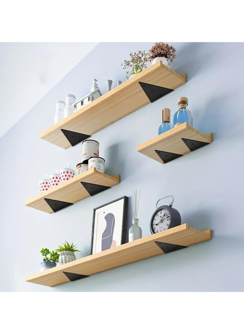 Rubik Invisible Shelf Brackets 230x170mm - 2pcs Hidden Wall Mounted Triangle Floating Shelf Brackets for Home Office Decor and Organization - Black  - Image 3