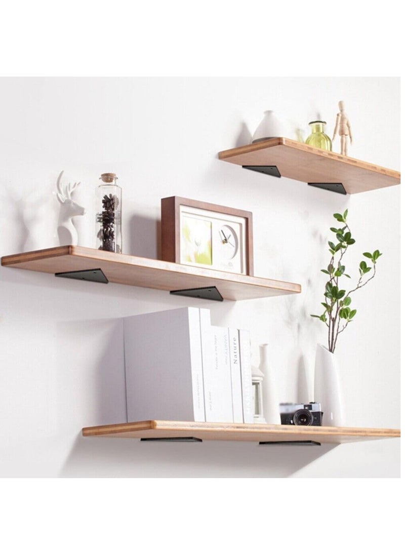 Rubik Invisible Shelf Brackets 230x170mm - 2pcs Hidden Wall Mounted Triangle Floating Shelf Brackets for Home Office Decor and Organization - Black  - Image 4