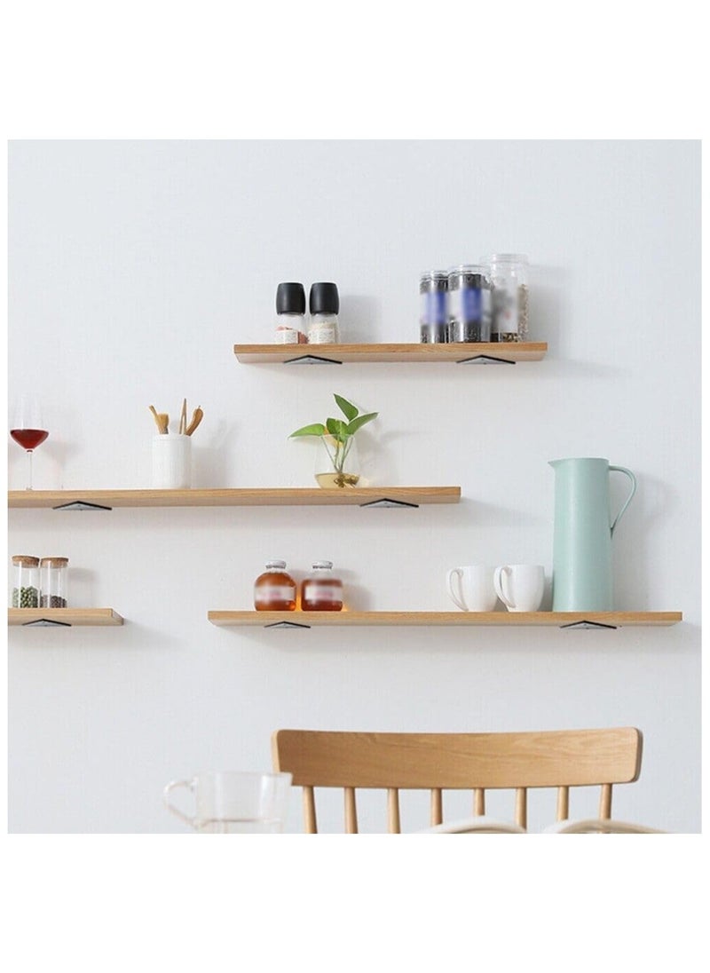 Invisible Shelf Brackets 230x170mm - 2pcs Hidden Wall Mounted Triangle Floating Shelf Brackets for Home Office Decor and Organization - Black