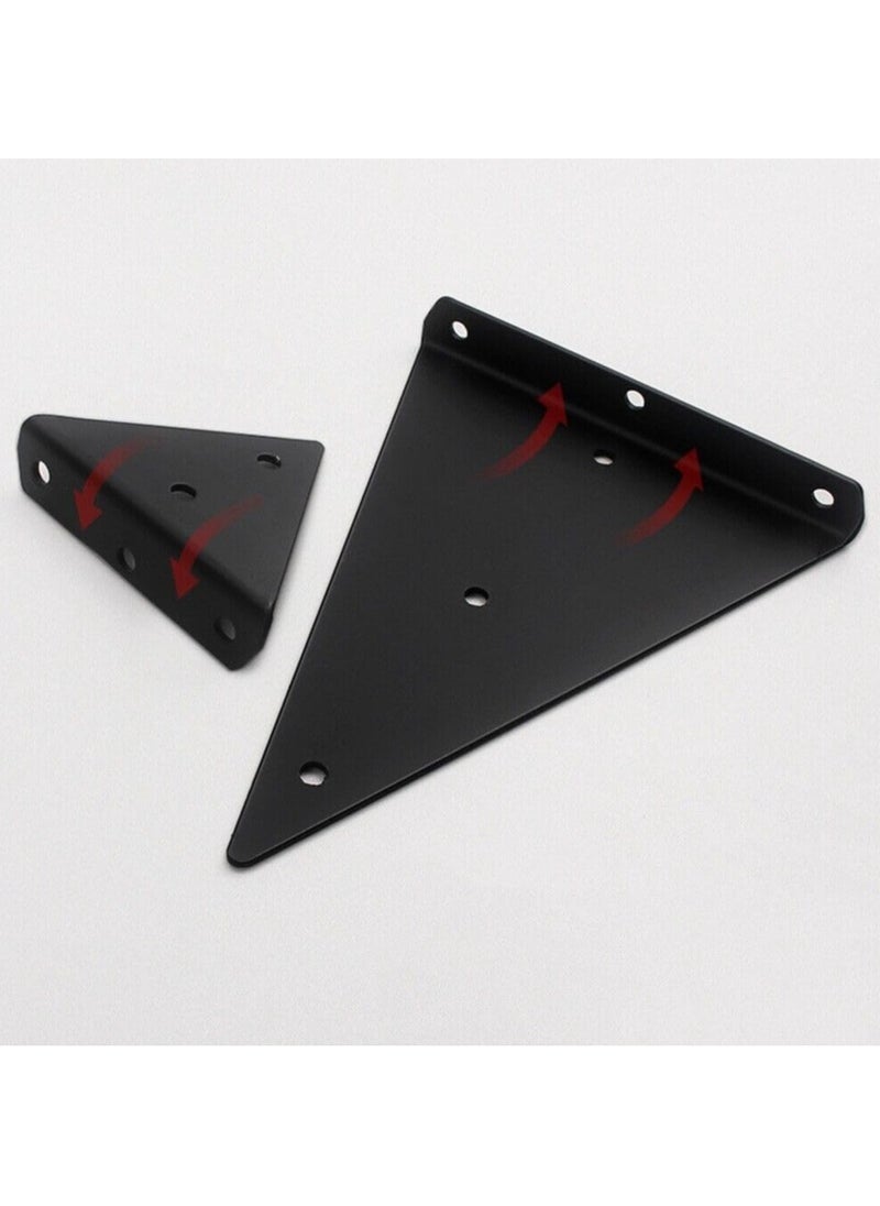 Invisible Shelf Brackets 230x170mm - 2pcs Hidden Wall Mounted Triangle Floating Shelf Brackets for Home Office Decor and Organization - Black