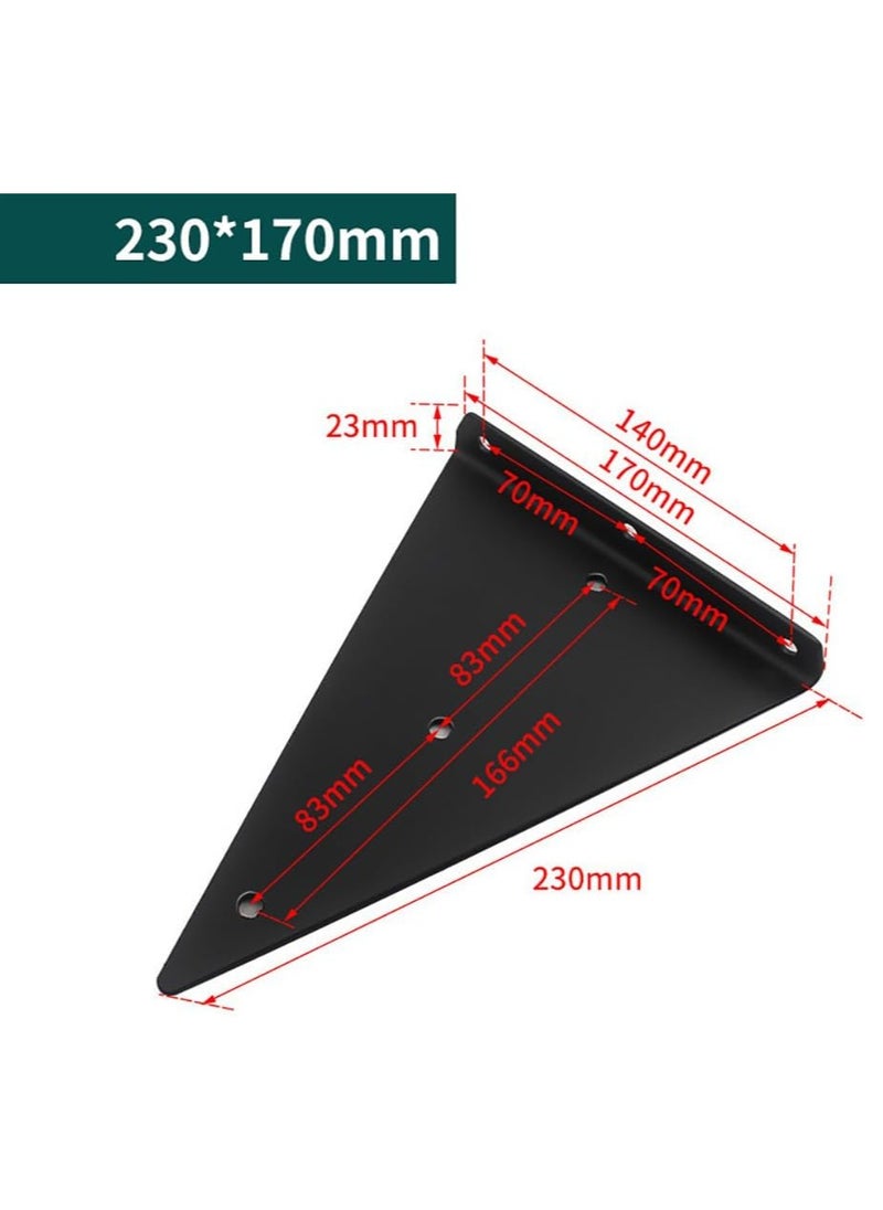 Rubik Invisible Shelf Brackets 230x170mm - 2pcs Hidden Wall Mounted Triangle Floating Shelf Brackets for Home Office Decor and Organization - Black  - Image 2