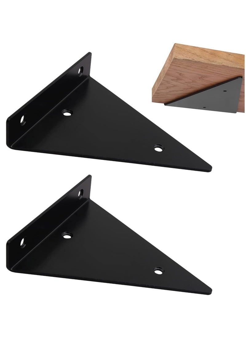 Rubik Invisible Shelf Brackets 230x170mm - 2pcs Hidden Wall Mounted Triangle Floating Shelf Brackets for Home Office Decor and Organization - Black  - Image 1