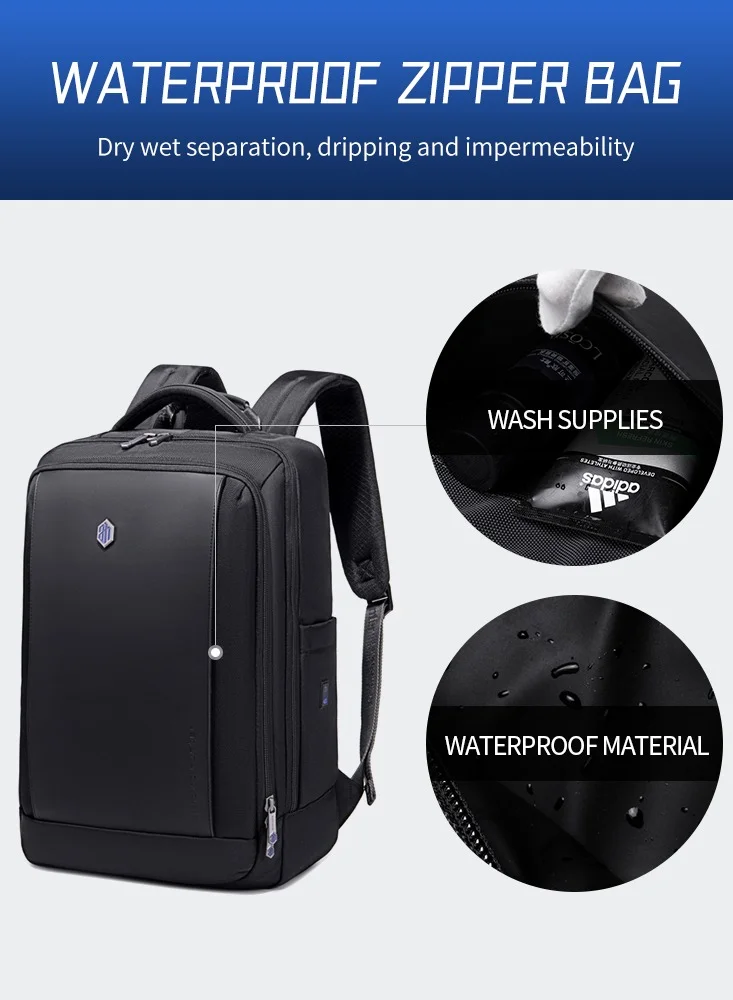 ARCTIC HUNTER Travel Laptop Backpack Slim Durable with Laptop Compartment Water Resistant Casual Hiking Travel Bag for Business College School Students 17 Inch B00550 Black