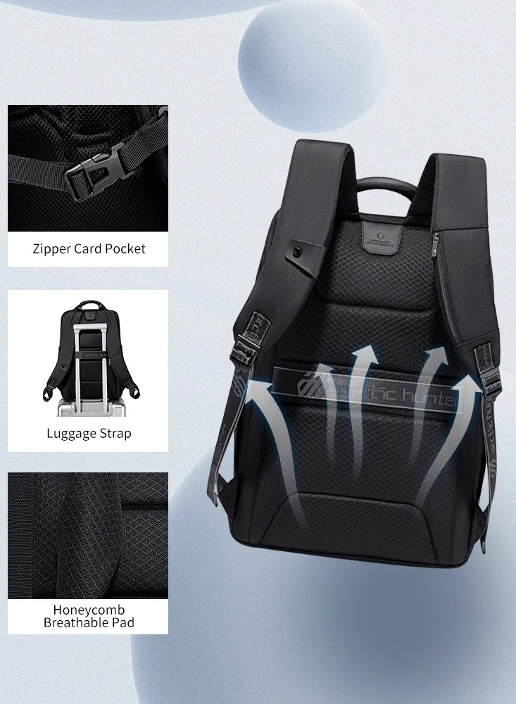 ARCTIC HUNTER Travel Laptop Backpack Slim Durable with Laptop Compartment Water Resistant Casual Hiking Travel Bag for Business College School Students 17 Inch B00550 Black