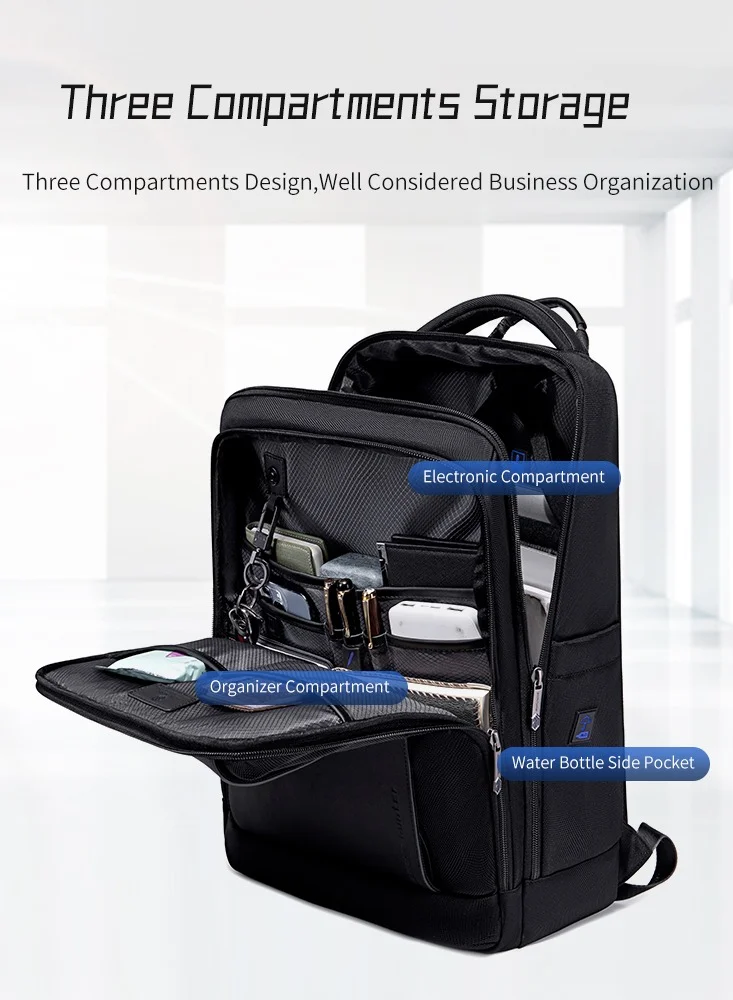 ARCTIC HUNTER Travel Laptop Backpack Slim Durable with Laptop Compartment Water Resistant Casual Hiking Travel Bag for Business College School Students 17 Inch B00550 Black