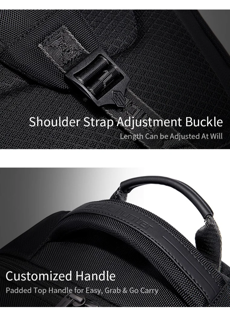 ARCTIC HUNTER Travel Laptop Backpack Slim Durable with Laptop Compartment Water Resistant Casual Hiking Travel Bag for Business College School Students 17 Inch B00550 Black