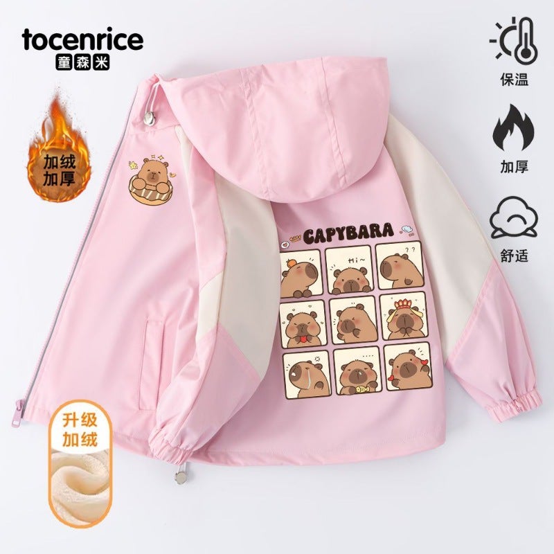 Kapibala Girls' Jackets Casual Korean Style Western Style Children'S Jackets Big Children'S Boys And Girls Windbreakers - Image 2