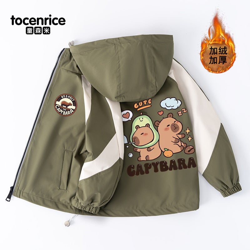 Kapibala Girls' Jackets Casual Korean Style Western Style Children'S Jackets Big Children'S Boys And Girls Windbreakers - Image 1