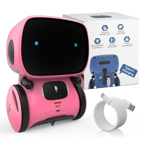 98K Kids Robot Toys for Girls and Boys, Voice Control and Touch Sensor Interactive Smart Talking Robots Intelligent Partner and Teacher with Singing, Dancing, Repeating, Toy Gifts for Kid Age 3 and Up - Image 1
