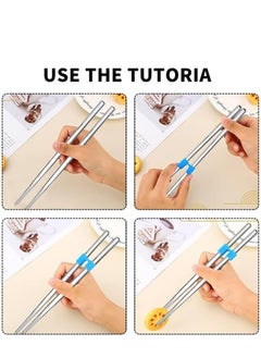 Oasisgalore 10-Piece Reusable Chopstick Helpers, Plastic Training Hinges for Beginners, Kids & Adults.  - Image 3