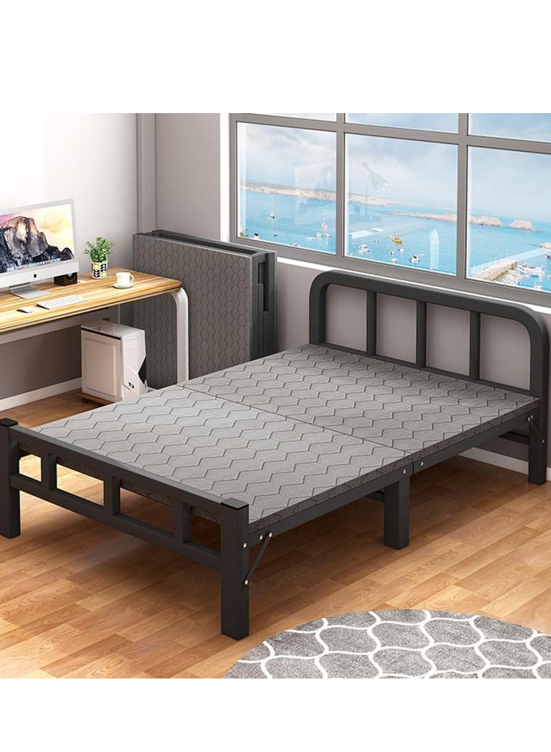 ZUIHAO Folding Bed with Mattress Portable Foldable Bed for Spare Bedroom Office Outdoor No Assembly Required Bed 188 .5x 90 x41cm Black - Image 1