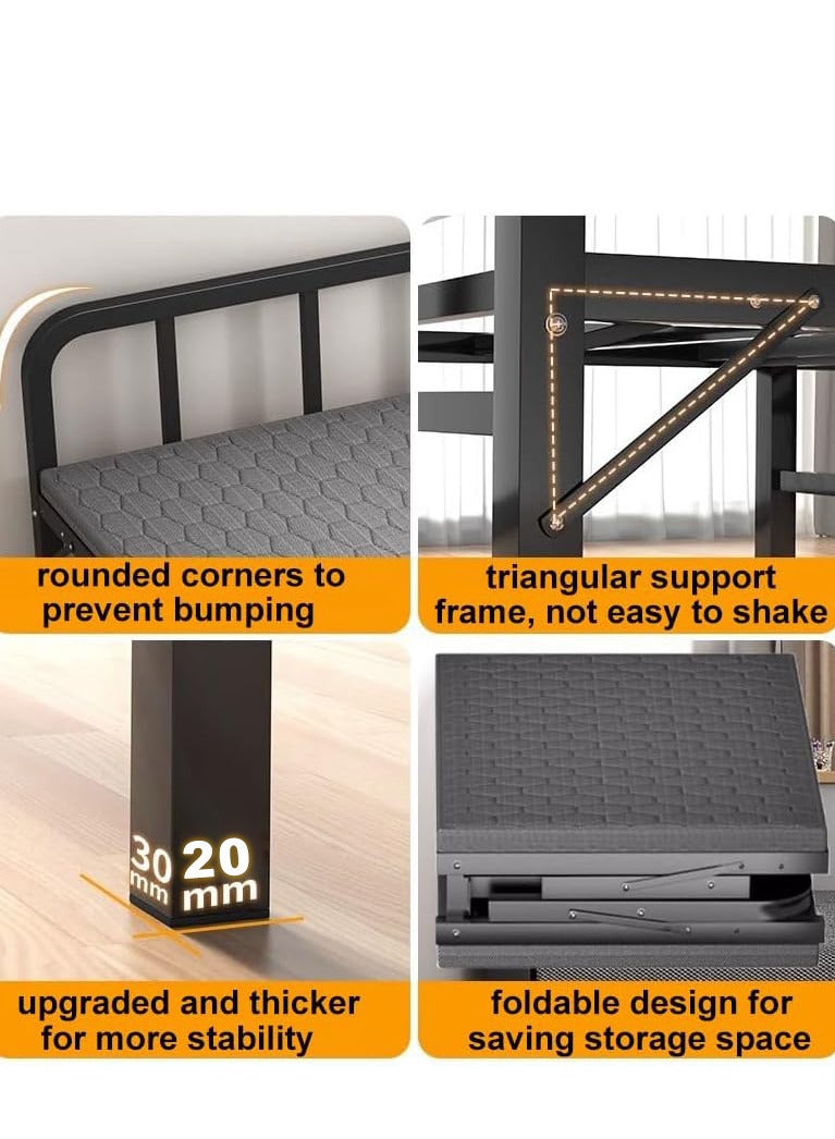 ZUIHAO Folding Bed with Mattress Portable Foldable Bed for Spare Bedroom Office Outdoor No Assembly Required Bed 188 .5x 90 x41cm Black - Image 5