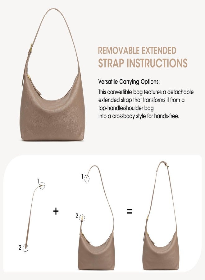 Kattee Hobo bags for Women Genuine Leather Crossbody Handbags Shoulder Purse for Work Casual, Khaki - Image 4