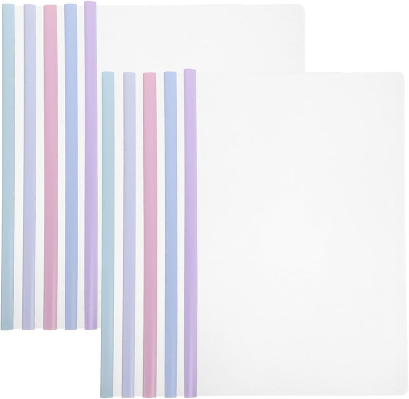 Cabilock 10 Pack A4 Report Binder Sliding Bar Plastic Slide Binder Water Resistant Slide Grip Binding Bars Book Binder - Image 1