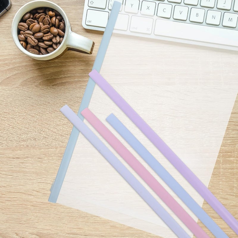 Cabilock 10 Pack A4 Report Binder Sliding Bar Plastic Slide Binder Water Resistant Slide Grip Binding Bars Book Binder - Image 3