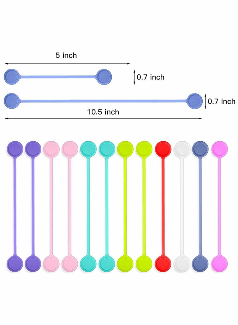 Captaintech Reusable Magnetic Cable Ties Cord Organizers Cord Ties Cable Organizers Unique Gadgets for Cable Management and Organization, Hanging  Holding Stuff, Fidgeting, or Just for Fun 12 Pack - Image 2