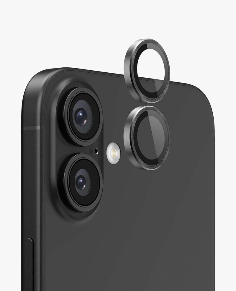 Daily Objects CERO Aluminium Camera Lens Protector for iphone 16 Plus|Tough HD Glass Protectors|Dust Proof|Water Resistant|Ultra Clear HD Image Quality|9H Hardness|3D ring|Shock Proof Alloy - Black - Image 1
