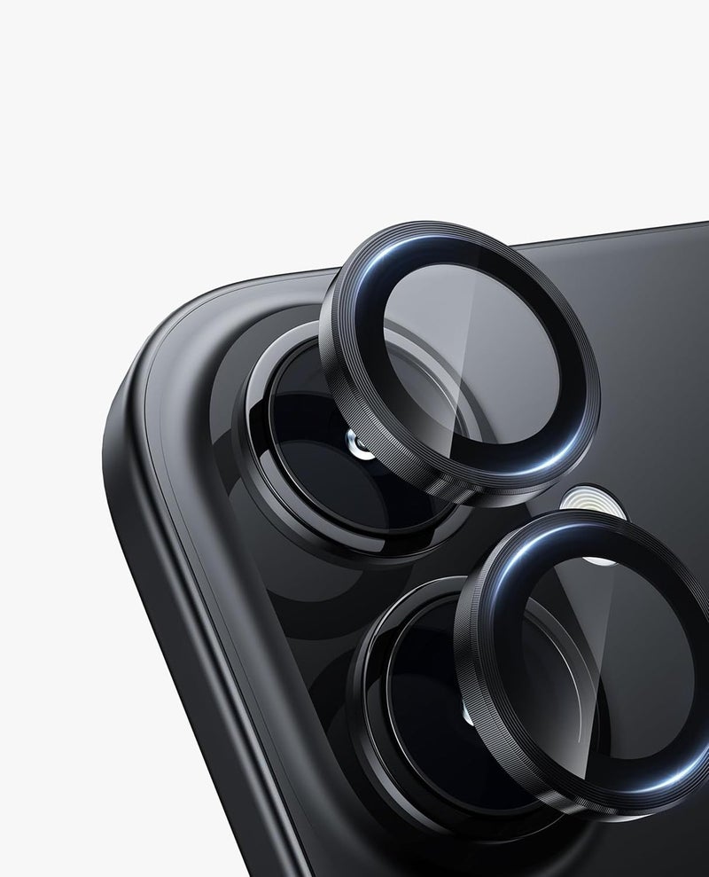 Daily Objects CERO Aluminium Camera Lens Protector for iphone 16 Plus|Tough HD Glass Protectors|Dust Proof|Water Resistant|Ultra Clear HD Image Quality|9H Hardness|3D ring|Shock Proof Alloy - Black - Image 4