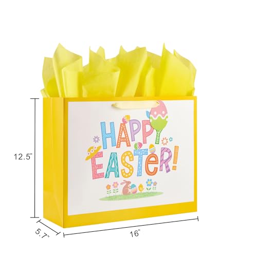 Bobobag 16" Large Easter Gift Bag with Tissue Paper and Handles for kids, Easter Egg Hunts - Image 2