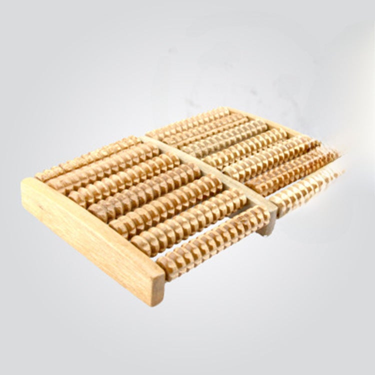 Wooden Massager Wooden with Nail Five Rows of Foot Roller Massager Foot Massage Lotus Wood Foot Massager(Seven rows of foot massager) - Image 1