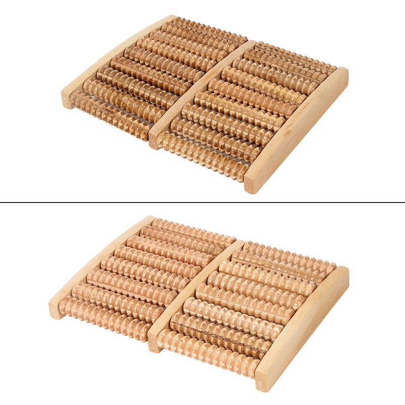 Wooden Massager Wooden with Nail Five Rows of Foot Roller Massager Foot Massage Lotus Wood Foot Massager(Seven rows of foot massager) - Image 5