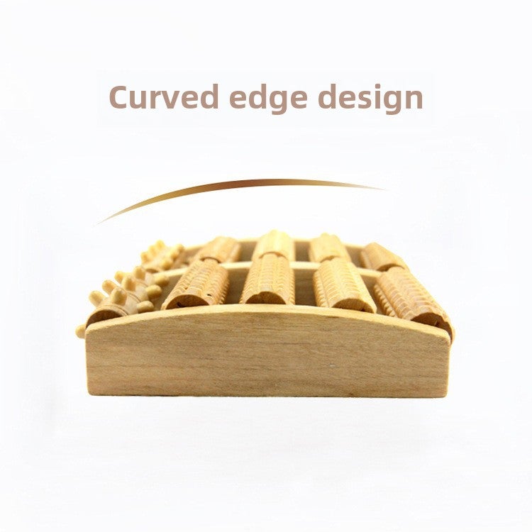 Wooden Massager Wooden with Nail Five Rows of Foot Roller Massager Foot Massage Lotus Wood Foot Massager(Seven rows of foot massager) - Image 4