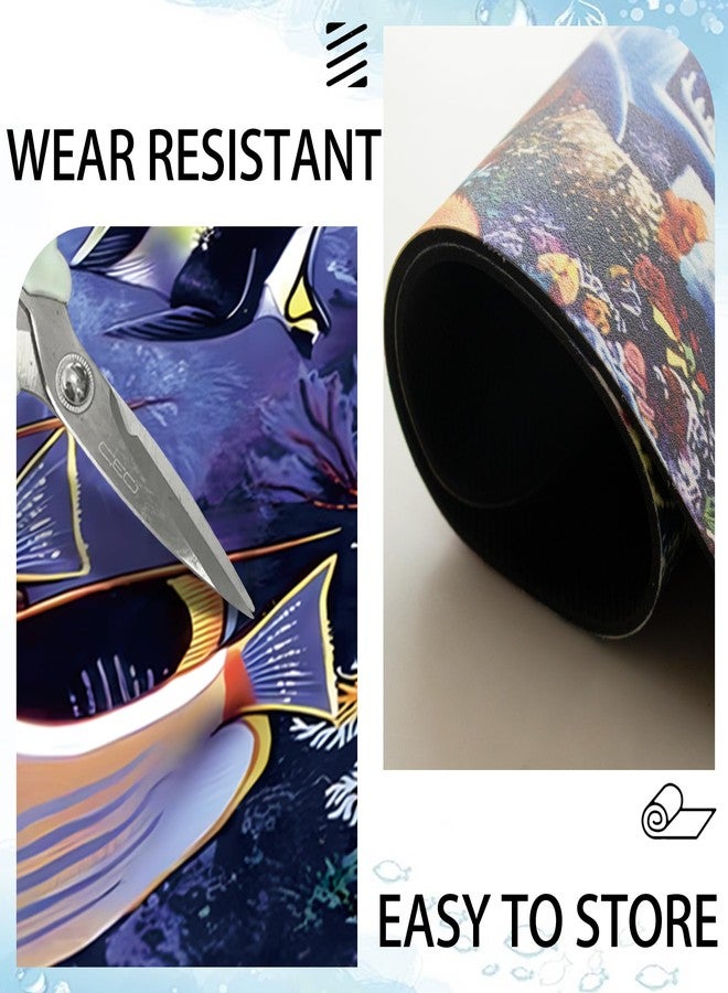 YCT سجاد الحمام YCT - حصيرة غير قابلة للانزلاق - حصيرة استحمام ماصة سريعة الجفاف - حصائر للاستحمام أمام حوض الاستحمام وغرفة الاستحمام والحوض (أوشن 4، 15.7" × 23.6") - Image 4