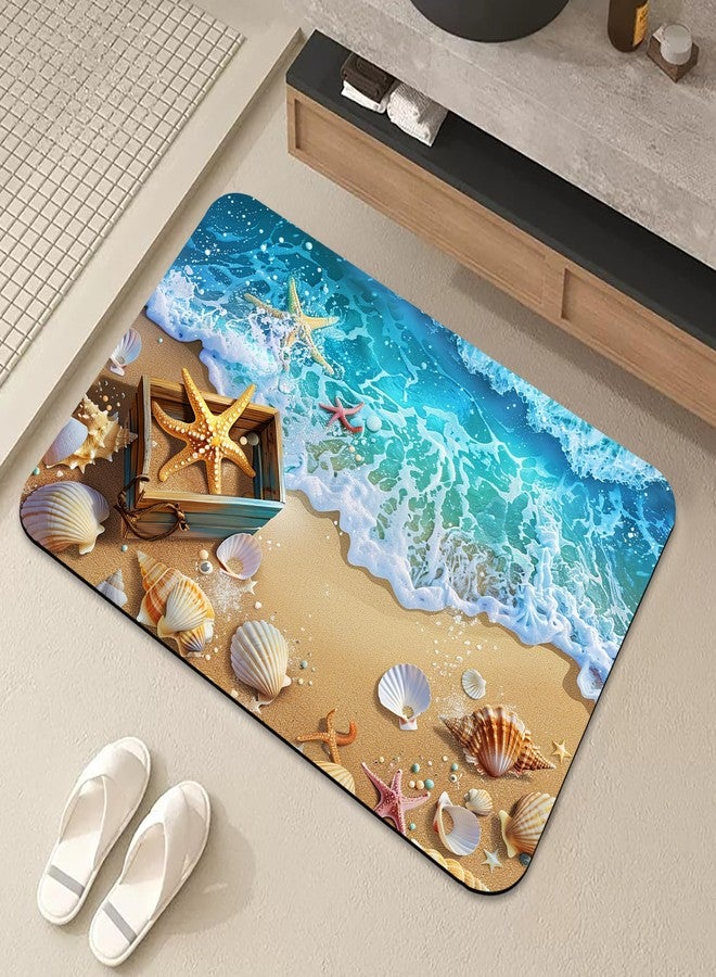 YCT سجاد الحمام YCT - حصيرة غير قابلة للانزلاق - حصيرة استحمام ماصة سريعة الجفاف - حصائر للاستحمام أمام حوض الاستحمام وغرفة الاستحمام والحوض (أوشن 4، 15.7" × 23.6") - Image 1