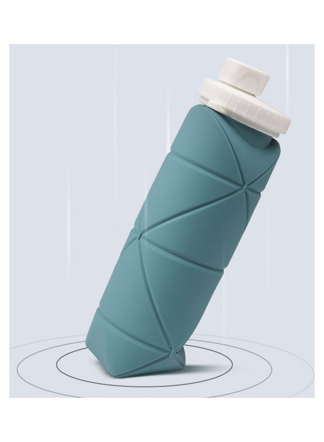 NIBEMINENT Collapsible Silicone Water Bottle Bluish Green/White - Image 3