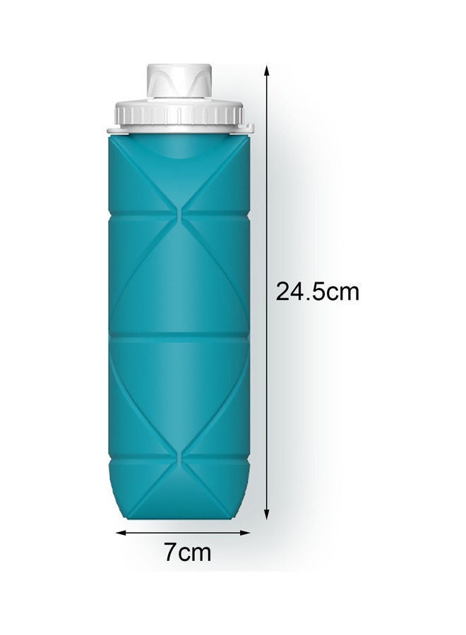 NIBEMINENT Collapsible Silicone Water Bottle Bluish Green/White - Image 2