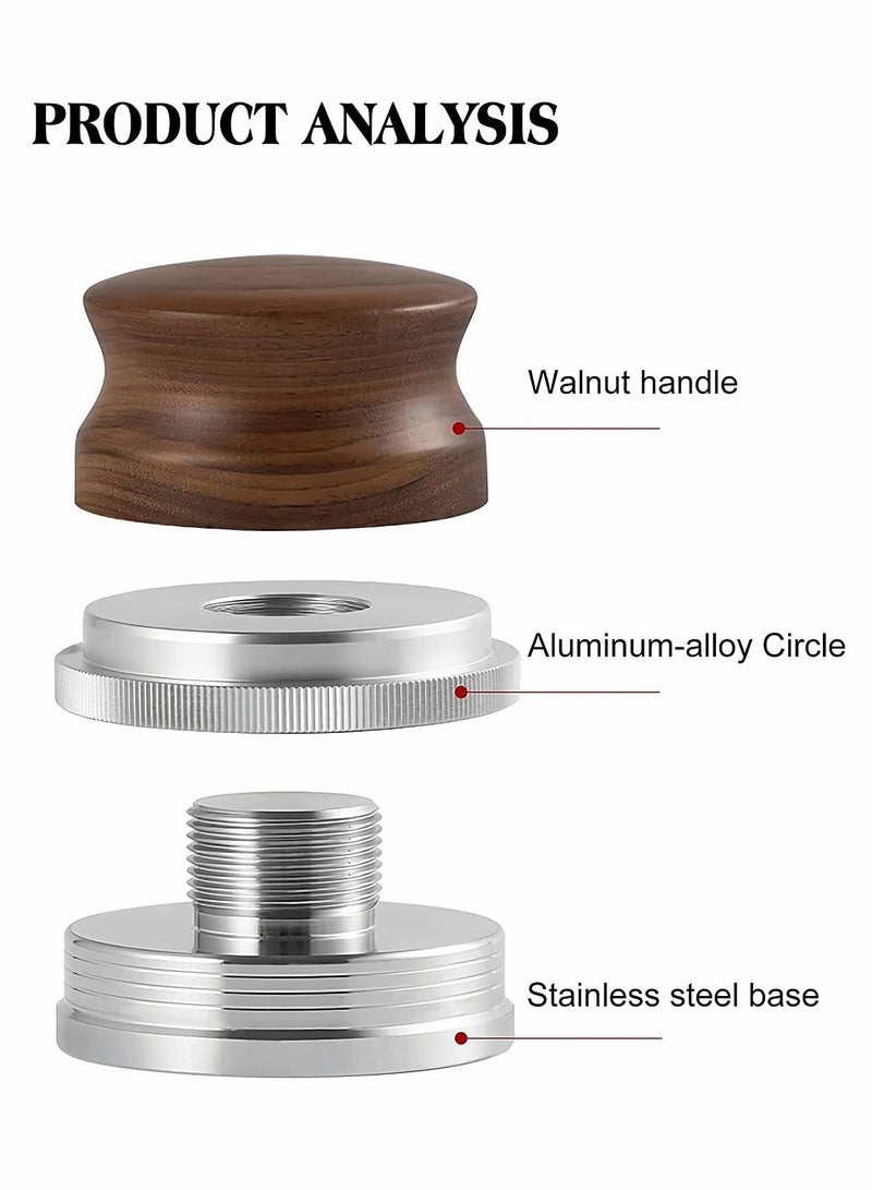 Excefore 58mm Coffee Distributor, Espresso Palm Tamper, Adjustable Height Coffee Leveler Tool with Three Angled Slope Stainless Steel Base & Walnut Handle Fits for 54mm Breville Portafilter (58mm) - Image 5