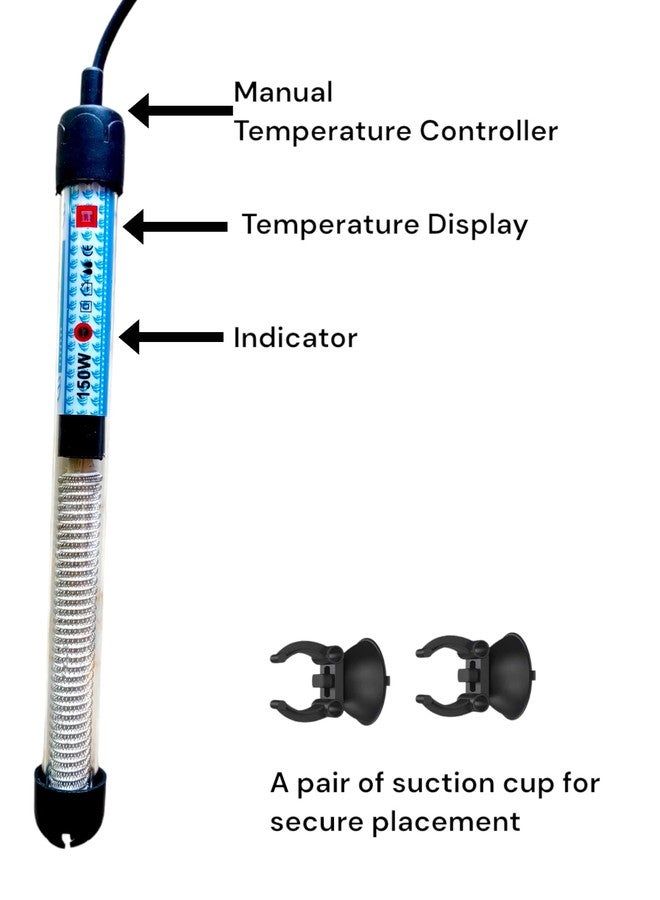 RS Electrical Aquatic House RS-150W Aquarium Heater Submersible Auto Thermostat Fish Tank Heater for Small Aquarium and Betta Tank Heater for Fish Tank, Freshwater & Saltwater Compatible - Image 3