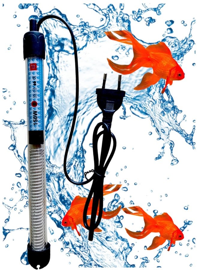 RS Electrical Aquatic House RS-150W Aquarium Heater Submersible Auto Thermostat Fish Tank Heater for Small Aquarium and Betta Tank Heater for Fish Tank, Freshwater & Saltwater Compatible - Image 1