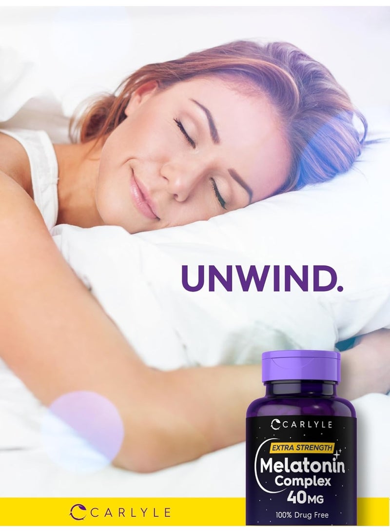 Carlyle مركب الميلاتونين 40 ملغ | 150 قرص سريع الذوبان | دعم قوي إضافي | مع الأشواغاندا والبابونج | مكمل نباتي، غير معدل وراثيًا، خالي من الغلوتين - Image 5