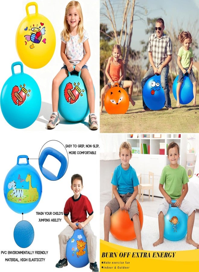 HOMAVA Hoppity Jumping Ball, Bouncy Ball with Handle, hop Ball 18in/45cm Diameter for Age 7-10,Bouncer, Space Hopper with Handle for Children, (Multiolor) - Image 2