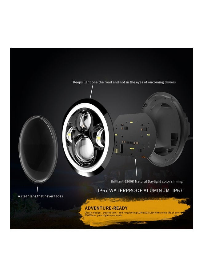 NIBEMINENT 7 Inch Round Shaped LED Front Headlight Replacement - Image 5