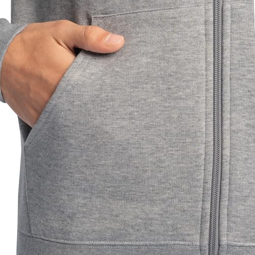 Fruit of the Loom Eversoft Fleece Hoodies, Pullover, Moisture Wicking & Breathable, Sizes S-4x, Grey Heather Full Zip, Large - Image 3