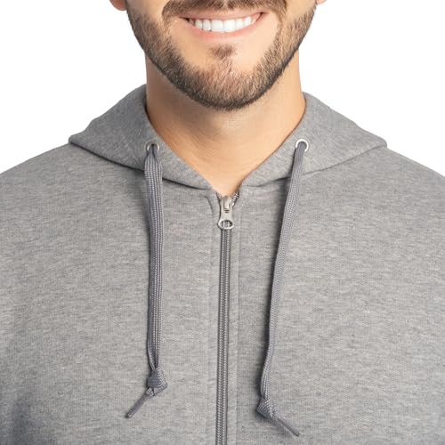 Fruit of the Loom Eversoft Fleece Hoodies, Pullover, Moisture Wicking & Breathable, Sizes S-4x, Grey Heather Full Zip, Large - Image 2